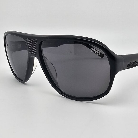 Tumi Dumbarton UF Black Frame Polarized Zeiss Grey Lens Aviator Sunglasses Japan